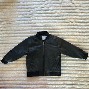 ZARA Toddler Boys’ Faux Leather Jacket- Black/ Size 2-3Y
